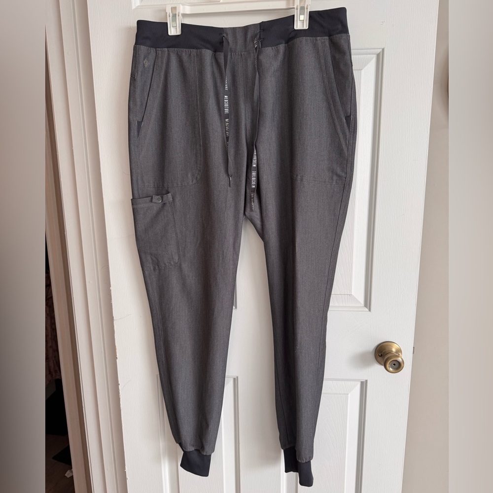 Med Couture Heather Gray Scrub Pants Large Tall